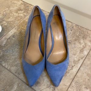 Suede pointy toe pumps